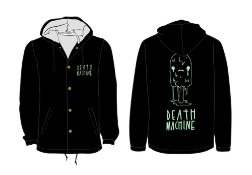 Hooded Oops All Death Machine Coaches Jacket-GLOW IN THE DARK